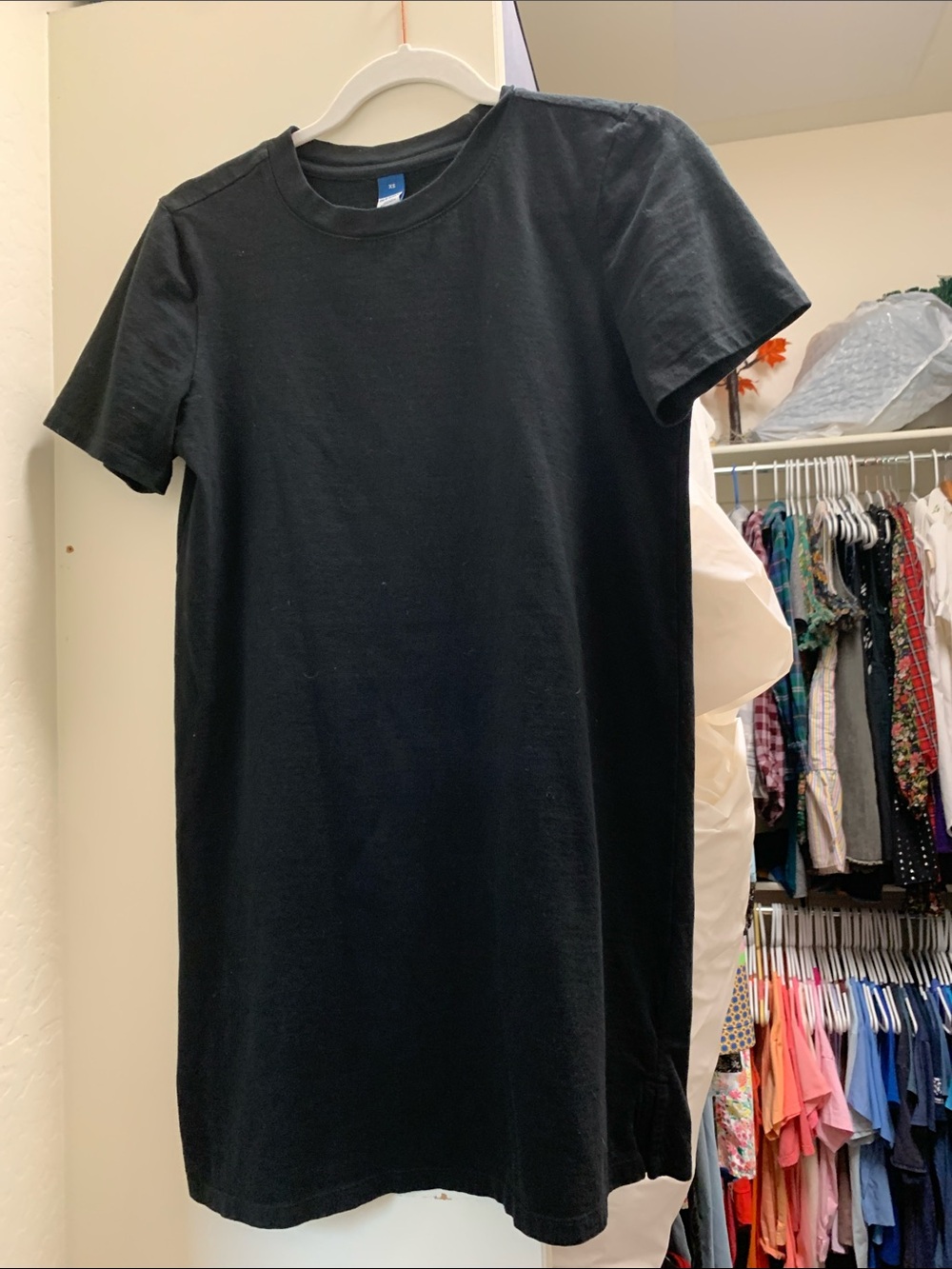 Black Crewneck Tee-Shirt Dress
